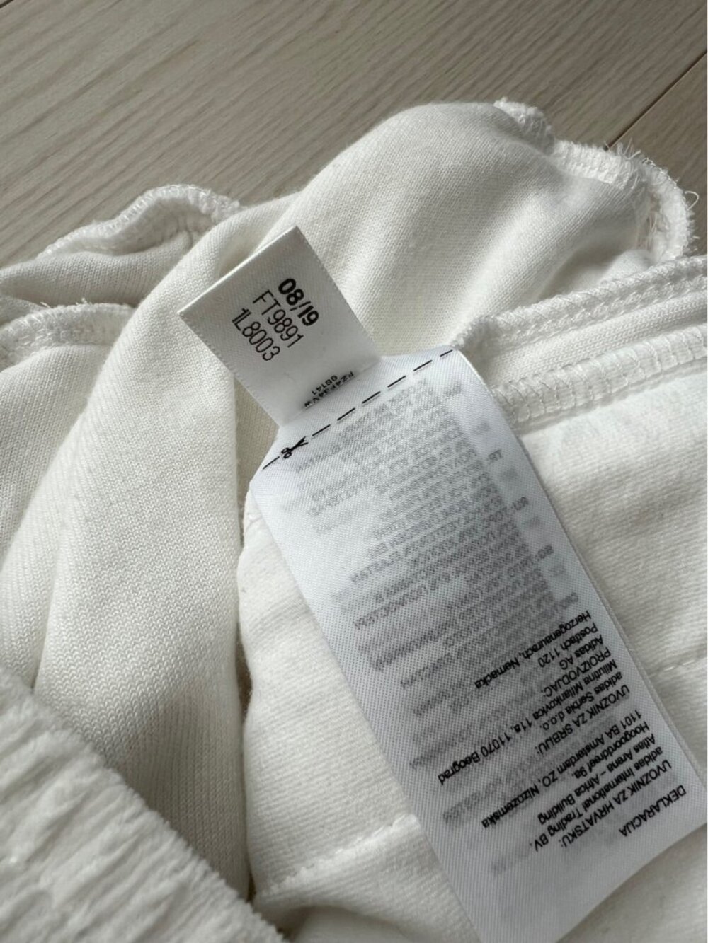 Adidas x J KOO FT9891 Ruffled Velour Track Pants White ( S ) - Picture 7 of 8